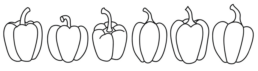Doodle set of cute Hand drawn outline Pumpkin vector.