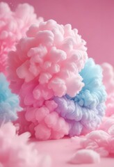 Obraz premium Blurred candy floss gradient, fluffy abstract art, vibrant, cotton candy, design