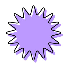 シンプルな線がずれた吹き出し　丸みのあるギザギザした形