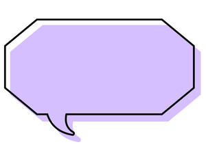 シンプルな線がずれた吹き出し　細長い八角形