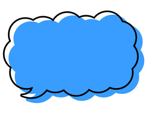 シンプルな線がずれた吹き出し　細長い雲形