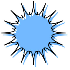 シンプルな線がずれた吹き出し　ギザギザした形