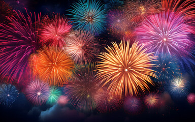 Obraz premium fireworks in the night sky
