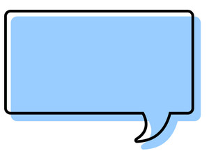 シンプルな線がずれた吹き出し　四角形