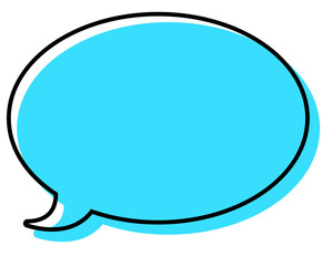 シンプルな線がずれた吹き出し　丸形