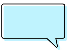 シンプルな線がずれた吹き出し　四角形