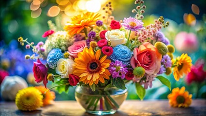 Obraz premium Miniature Floral Designs: Colorful Tilt-Shift Stock Photos