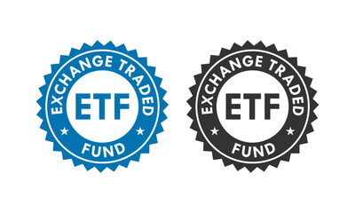 Exchange traded fund badge design logo template illustraion