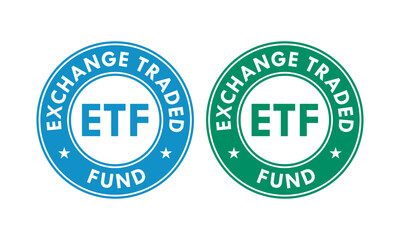 Exchange traded fund badge design logo template illustraion