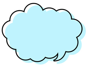 シンプルな線がずれた吹き出し　丸みのある雲形