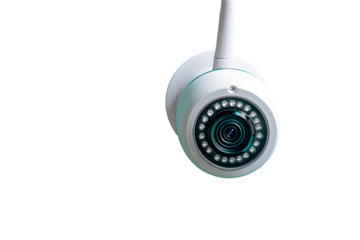 Security camera, focused lens