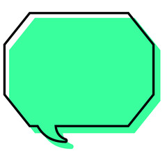 シンプルな線がずれた吹き出し　角のある八角形