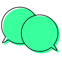 シンプルな線がずれた吹き出し　重なる会話