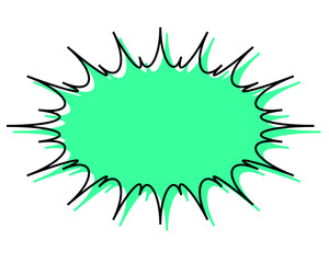 シンプルな線がずれた吹き出し　細長いギザギザした形