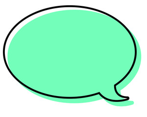 シンプルな線がずれた吹き出し　丸形