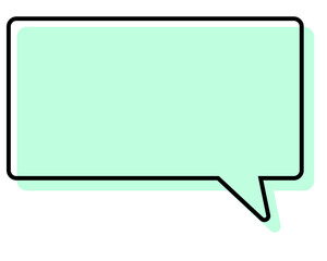 シンプルな線がずれた吹き出し　四角形