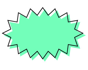 シンプルな線がずれた吹き出し　細長いギザギザした形