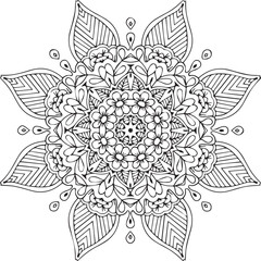 Beautiful flower art and mandala vector design