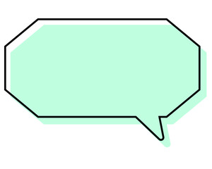 シンプルな線がずれた吹き出し　細長い八角形