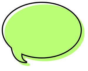 シンプルな線がずれた吹き出し　丸形