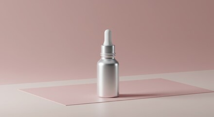 Dropper Bottle on Pink Surface