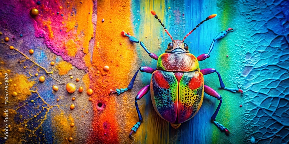 Poster minimalist dynamic spray paint bug texture: artistic abstract background