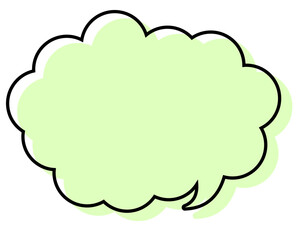 シンプルな線がずれた吹き出し　丸みのある雲形