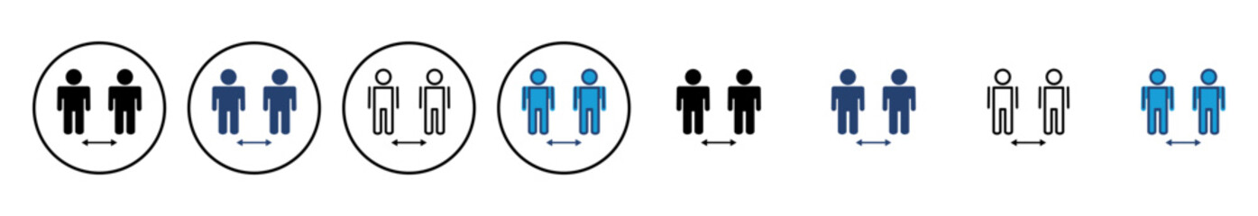 Social distance icon vector. social distancing icon. self quarantine sign