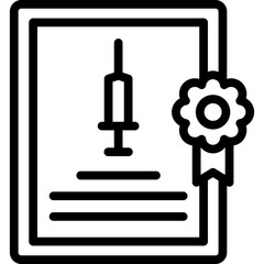 certificate icon illustration design with outline