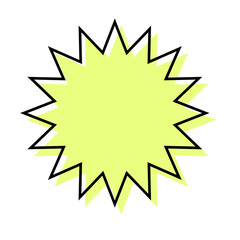 シンプルな線がずれた吹き出し　ギザギザした形