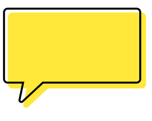 シンプルな線がずれた吹き出し　四角形