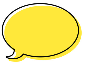 シンプルな線がずれた吹き出し　丸形