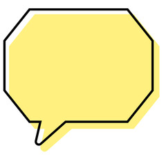 シンプルな線がずれた吹き出し　角のある八角形