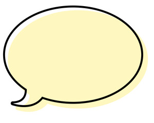 シンプルな線がずれた吹き出し　丸形