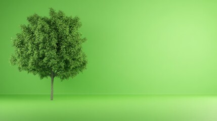 Obraz premium Lush green tree minimalist background nature scene