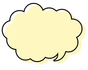 シンプルな線がずれた吹き出し　丸みのある雲形