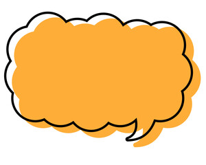 シンプルな線がずれた吹き出し　細長い雲形