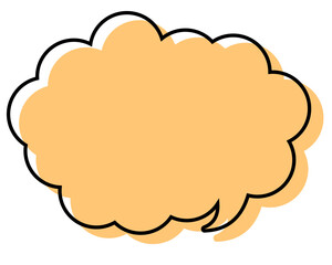 シンプルな線がずれた吹き出し　丸みのある雲形