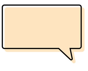 シンプルな線がずれた吹き出し　四角形