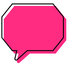 シンプルな線がずれた吹き出し　角のある八角形