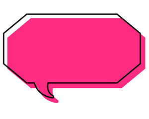 シンプルな線がずれた吹き出し　細長い八角形