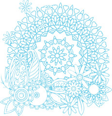 Beautiful flower art and mandala vector design