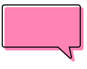 Naklejka premium シンプルな線がずれた吹き出し 四角形