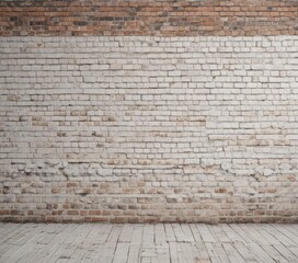 Fototapeta premium Weathered white brick wall, showing significant age and texture , grunge, white