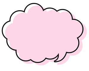 シンプルな線がずれた吹き出し　丸みのある雲形
