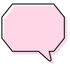 シンプルな線がずれた吹き出し　角のある八角形