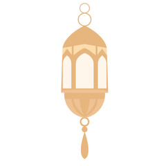 Brown Islamic lantern vector, ideal for Ramadan, festive decoration, or traditional Arabic design themes in digital or printed creative projects.