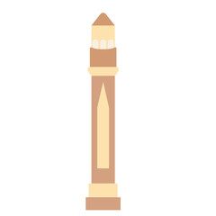 Brown flat minaret illustration representing Islamic architecture, perfect for religious themes, Arabic culture visuals, and Middle Eastern design projects.