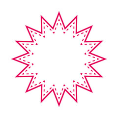 シンプルなカラー線の吹き出し　ギザギザした形