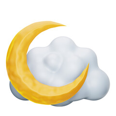 Cloud and Crescent Moon